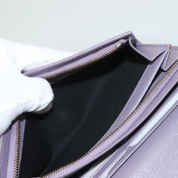 BALENCIAGA Classic Continental Zip Wallet Leather Purple - Picture 13 of 15